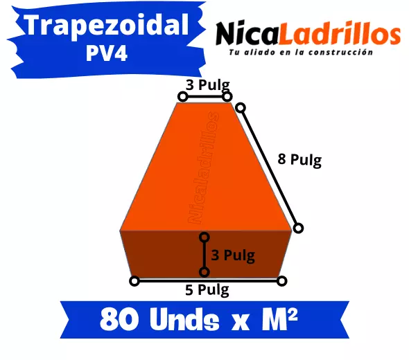 ladrillo de barro trapezoidal PV4 ficha técnica