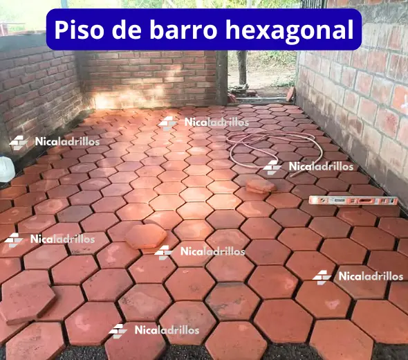 ladrillo de barro para piso diseño hexagonal