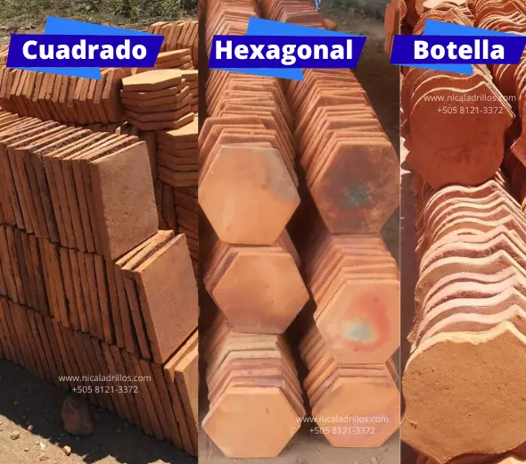 Ladrillo de barro para piso, de alta calidad fabricado en La Paz Centro, Managua
