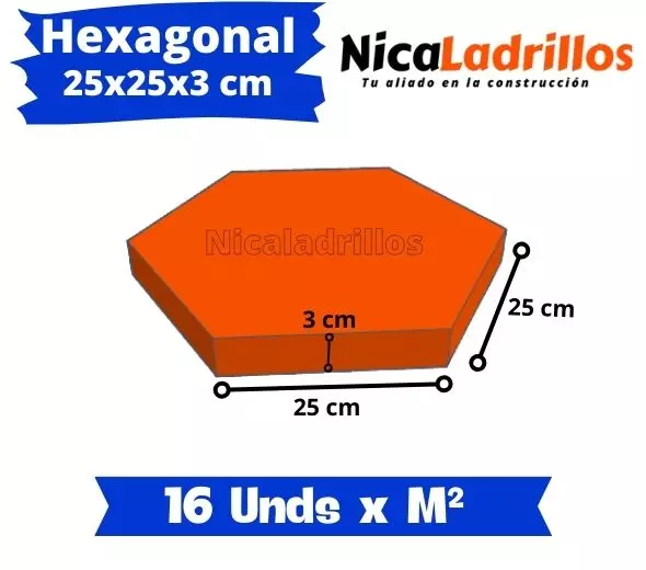 medidas o dimensiones del ladrillo de barro hexagonal para pisos