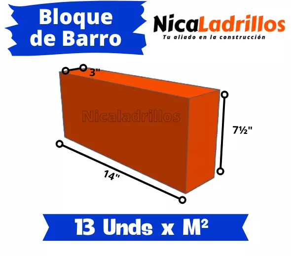 medidas dimensiones del ladrillo bloque de barro