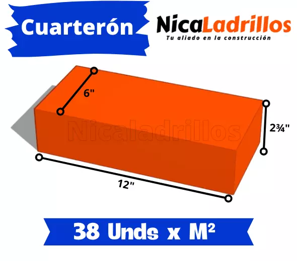 medidas o dimensiones del ladrillo cuarteron