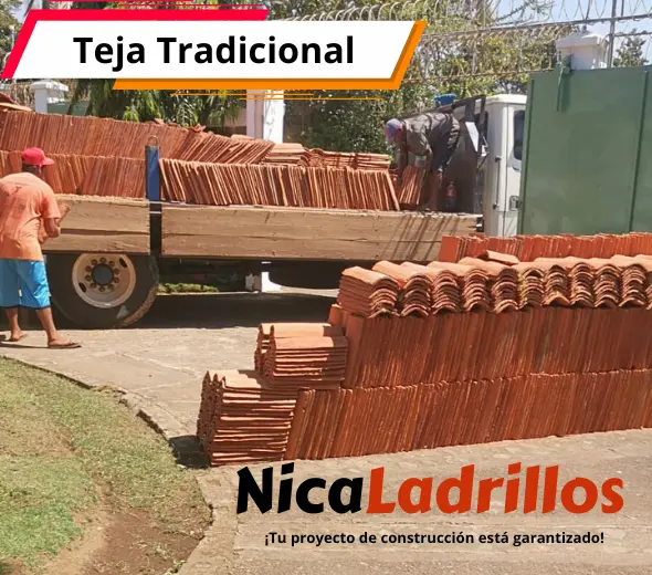 Teja de Barro Colonial Tradicional fabricada en La Paz Centro, Nicaragua